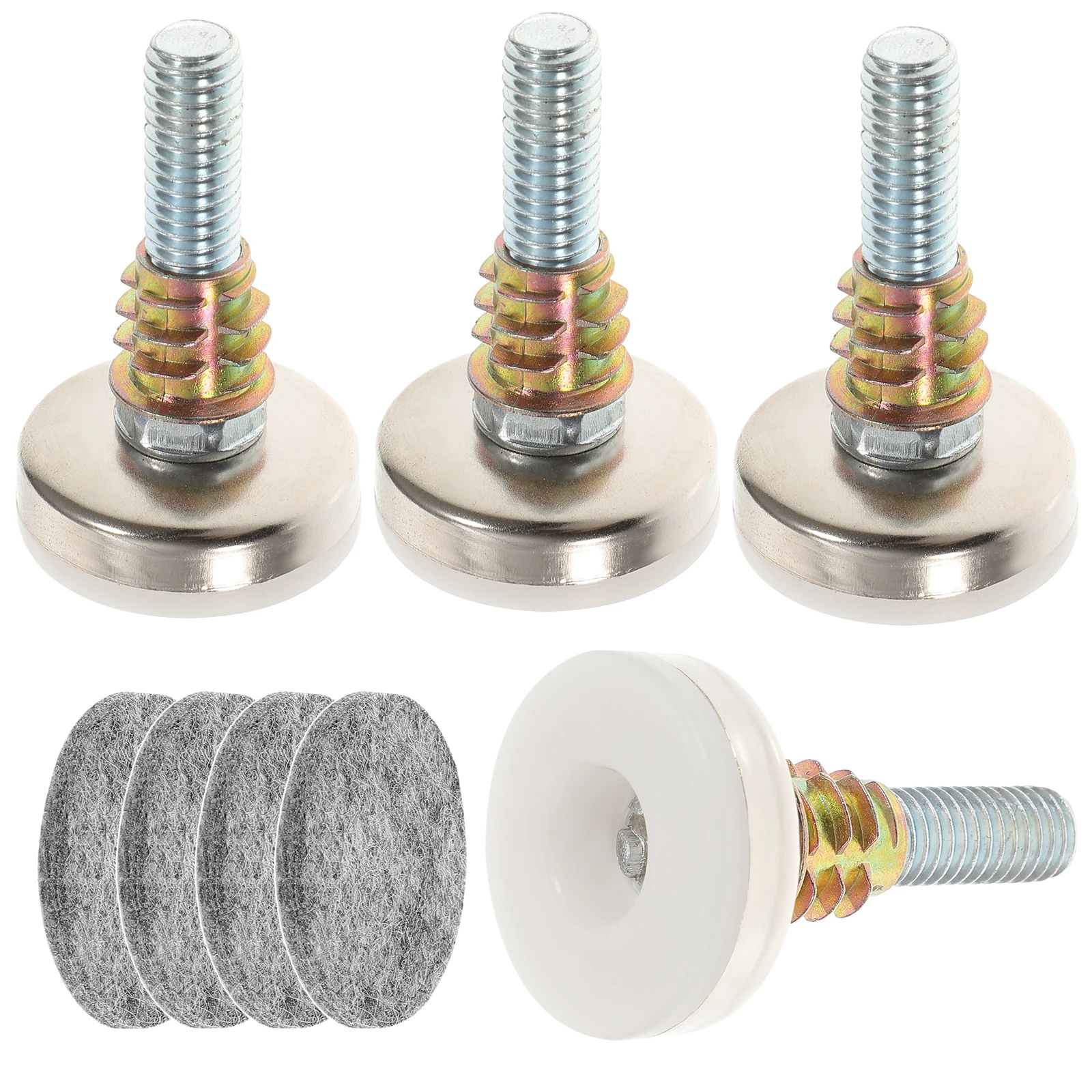 

4 Sets 3 8 38 Adjustable Furniture Feet Heavy Duty Leveling Legs for Table Chair Cabinet Bed Sofas Carbon Steel Felt Protect