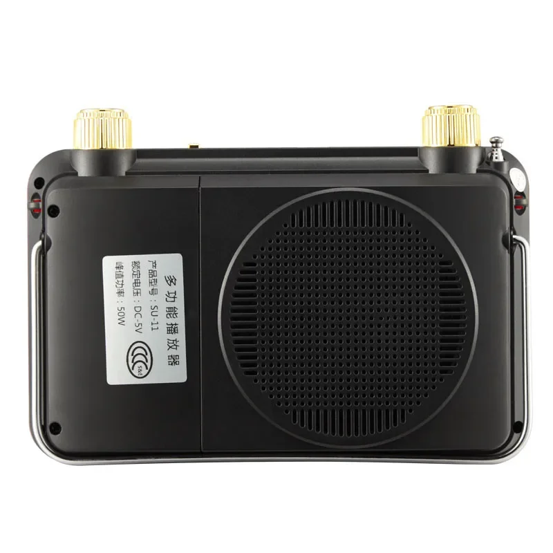 مكبر صوت محمول 4.3 بوصة راديو FM TF بطاقة U مشغل أقراص MP3 موسيقى صوت كتاب إلكتروني فيلم دعم ميكروفون صوت HD مكبرات صوت للشاشة