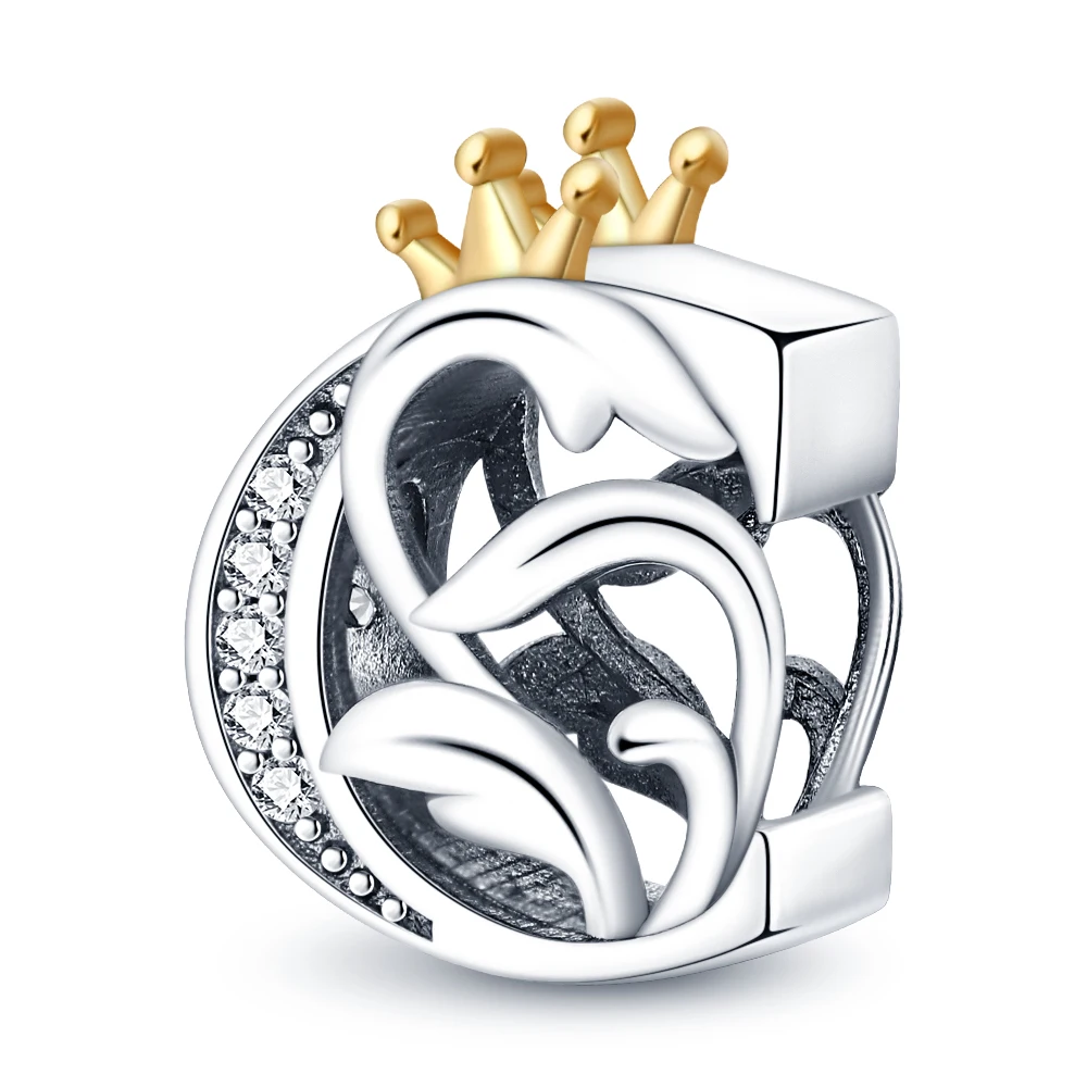 925 Sterling Silver Letter Charm Bead A-Z for Bracelets - Product Image 4