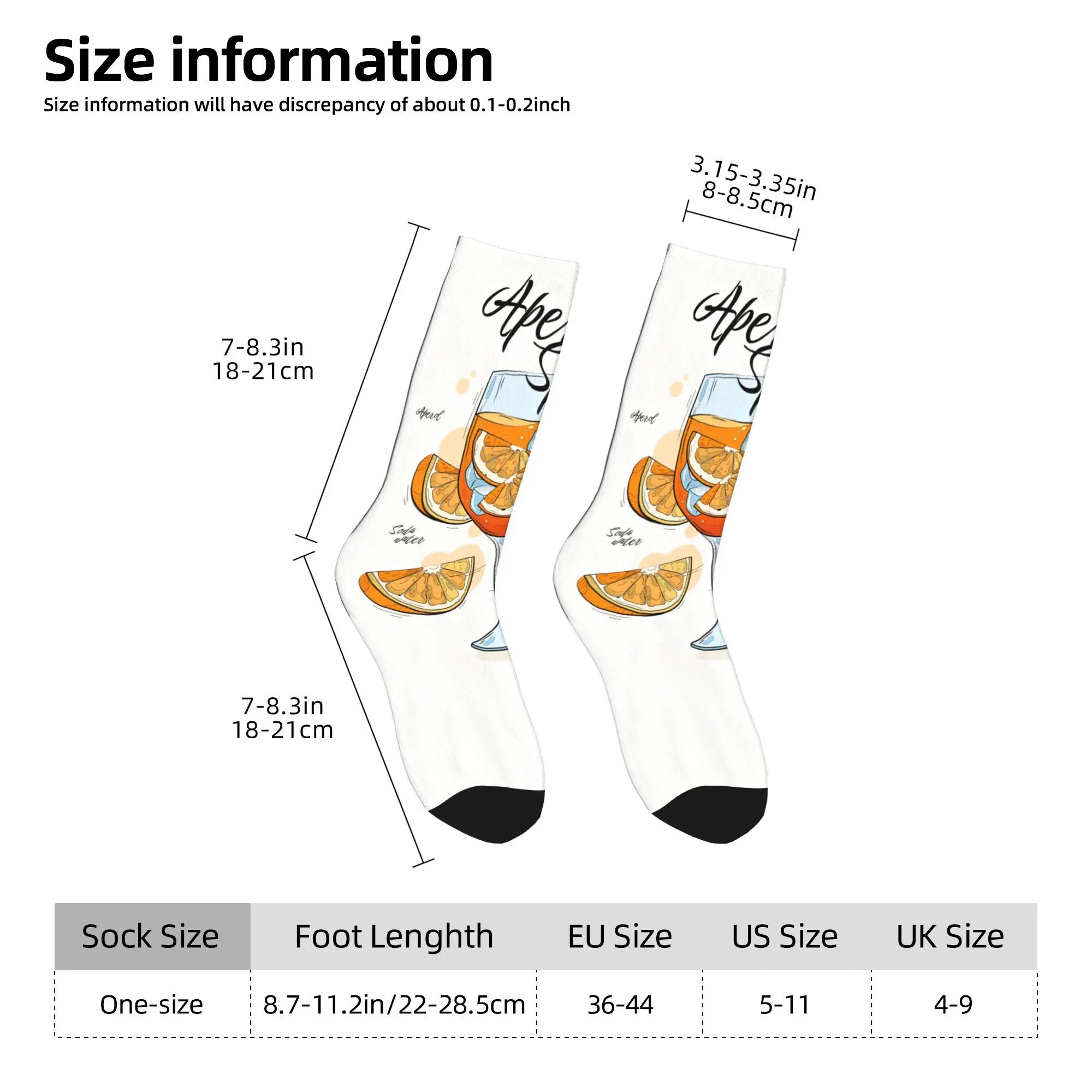 Носки Aperol Spritz, модные чулки, осенние противоскользящие носки для взрослых и мужчин, качественные носки для бега с принтом