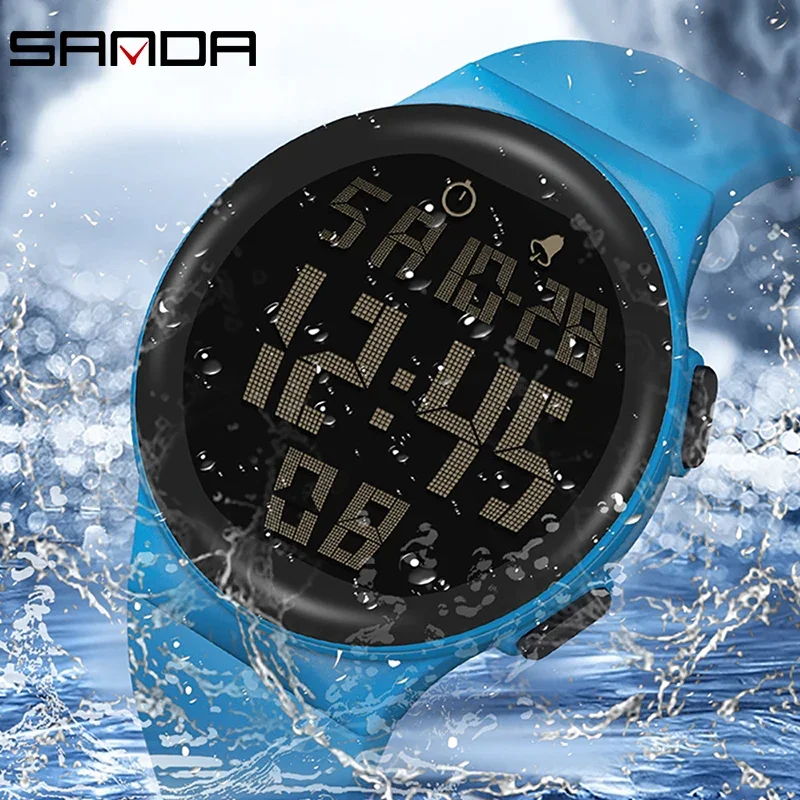 SANDA 2151 Top Brand Sports Men Watches Fashion Countdown Waterproof LED Digital Watch Man Military Wristwatch Relogio Masculino