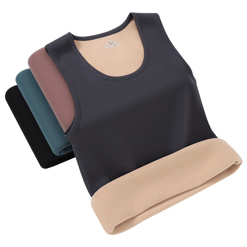 Men's Camel Wool Vest 2025 Winter Thermal Underwear Fleece Lined Thick Base Layer Big Size L-8XL Warm Undershirt