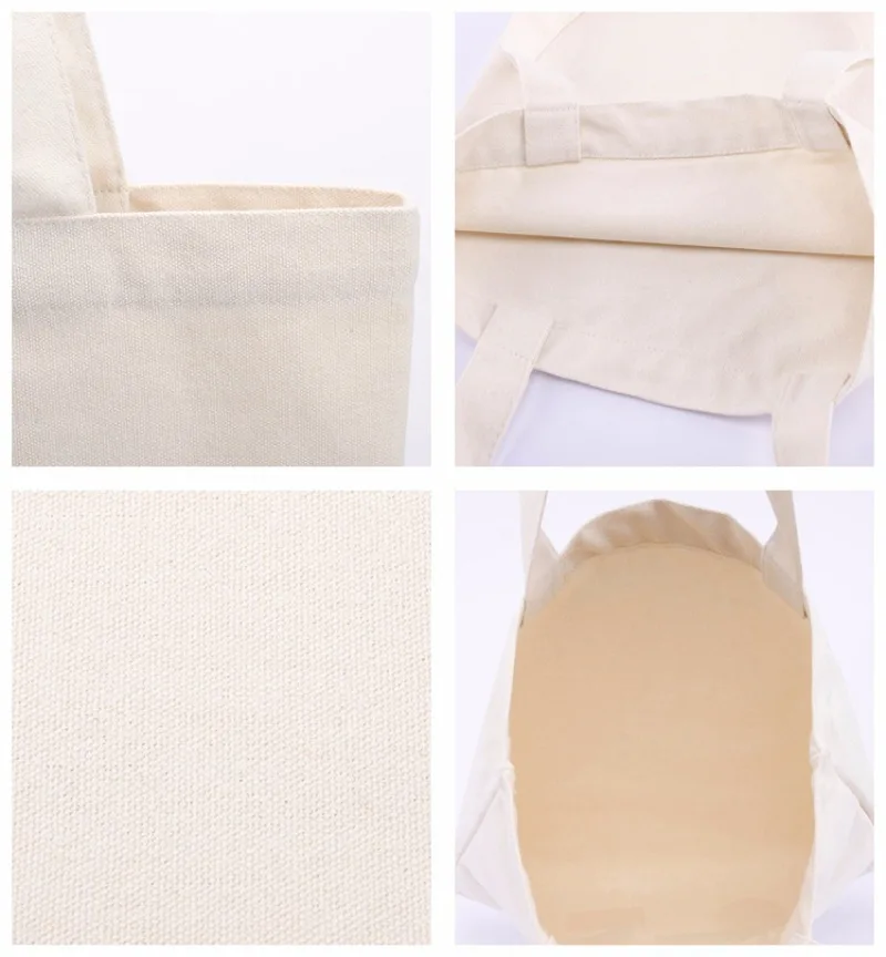 Blank Color Customized Logo Hand-held Canvas Bag Shopping Eco-friendly Bag Ins High-end Shoulder Canvas Bags