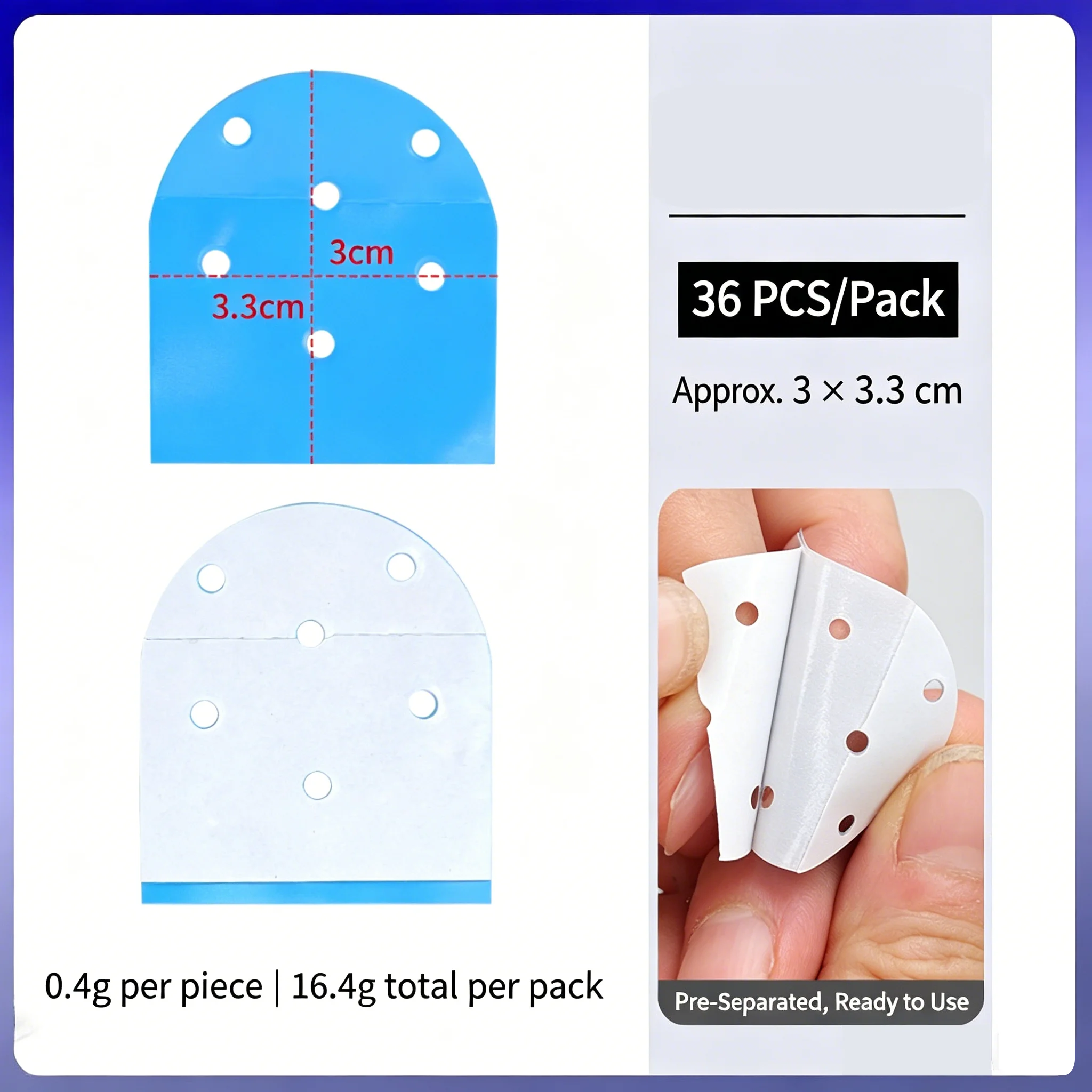 36PCS 72PCS Perforated Wig Tape Strips Waterproof Double-Sided Wig Tape for Lace Wig Blue Adhesive Tape for Wigs &Hair Extension
