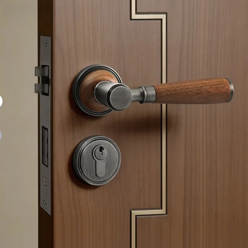 Universal Silent Magnetic Door Lock Indoor Wooden Door Handle for Bedroom Office Home No Brand Model Retained if Applicable