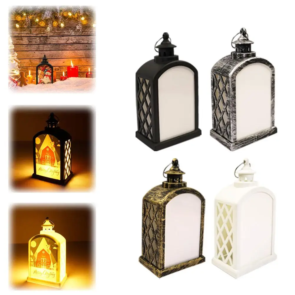 PET Heat Transfer Printing Christmas Decoration LED Lantern Sublimation LED Lantern Light For DIY Christmas Decoration Diy J4D1