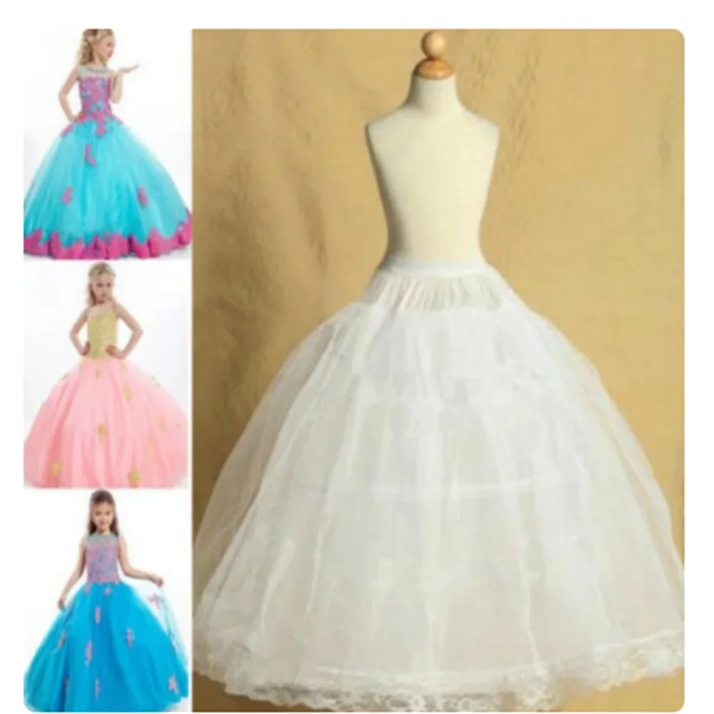 Enagua de falda de 2 aros para niñas pequeñas, vestido de princesa, falda de Lolita de crinolina