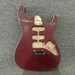 DB803 RED Flamed Maple Electric Guitar Unfinished Guitar Body 2 Pivots Tremolo and Bridges Custom Pickups for DIY Replace