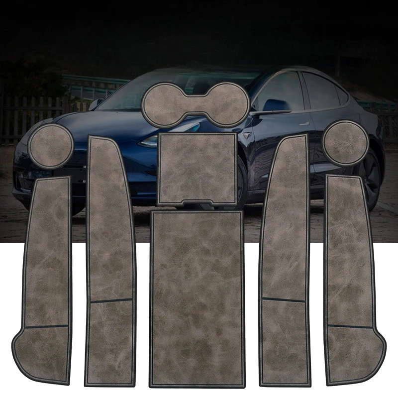 For Tesla model3 Door slot pad car interior decoration accessories water cup pad anti fouling pad