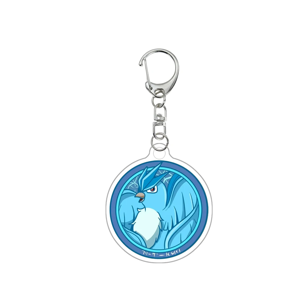 Pokemon Anime Cartoon Acrylic Keychain Gallade Poliwag Articuno Zapdos Moltres Bag Pendant Decoration Keychain Accessories
