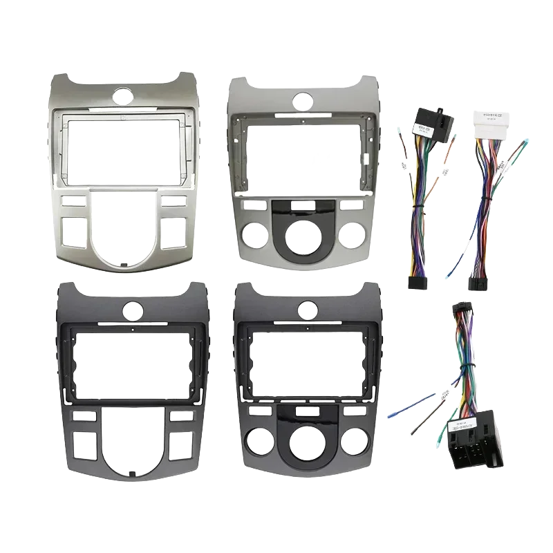 

9-дюймовая рамка для 2009 KIA FORTE MT AC/AT AC, автомобильный плеер, DVD, приборная панель, крепление на панель звука, лицевая рамка (серебристый/серый)