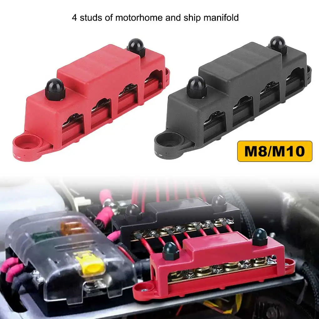 

Положительная и отрицательная шина с крышкой, высокотоковые клеммные колодки 250А для распределения питания, для морского, автомобильного и грузового транспорта