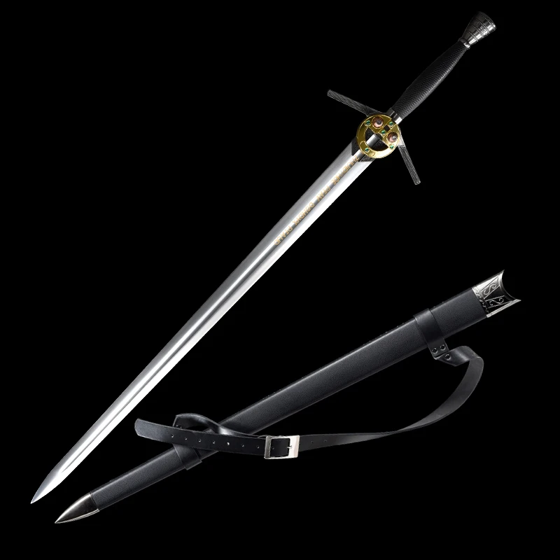 Movie Sword Cos Props, Witcher Geralt's steel sword Real, Long Sword, Meteorite,Swallow, Wolf Character,4 Options