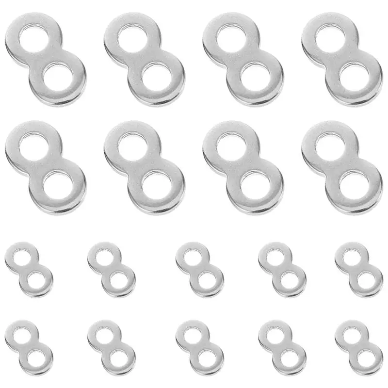 20pcs Stainless Steel Tabletop Fasteners Clips 8 Shaped Figure Fasteners Connector