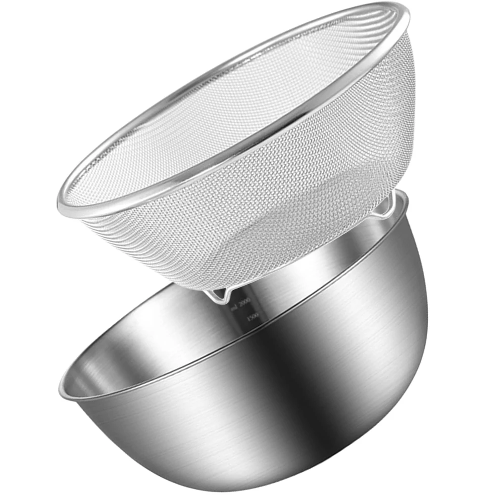 

Stainless Steel Drain Basket Colander Set Vegetable Fruit Washing Basin Multi-Functional Mesh Strainer Fine Rice Washer Egg