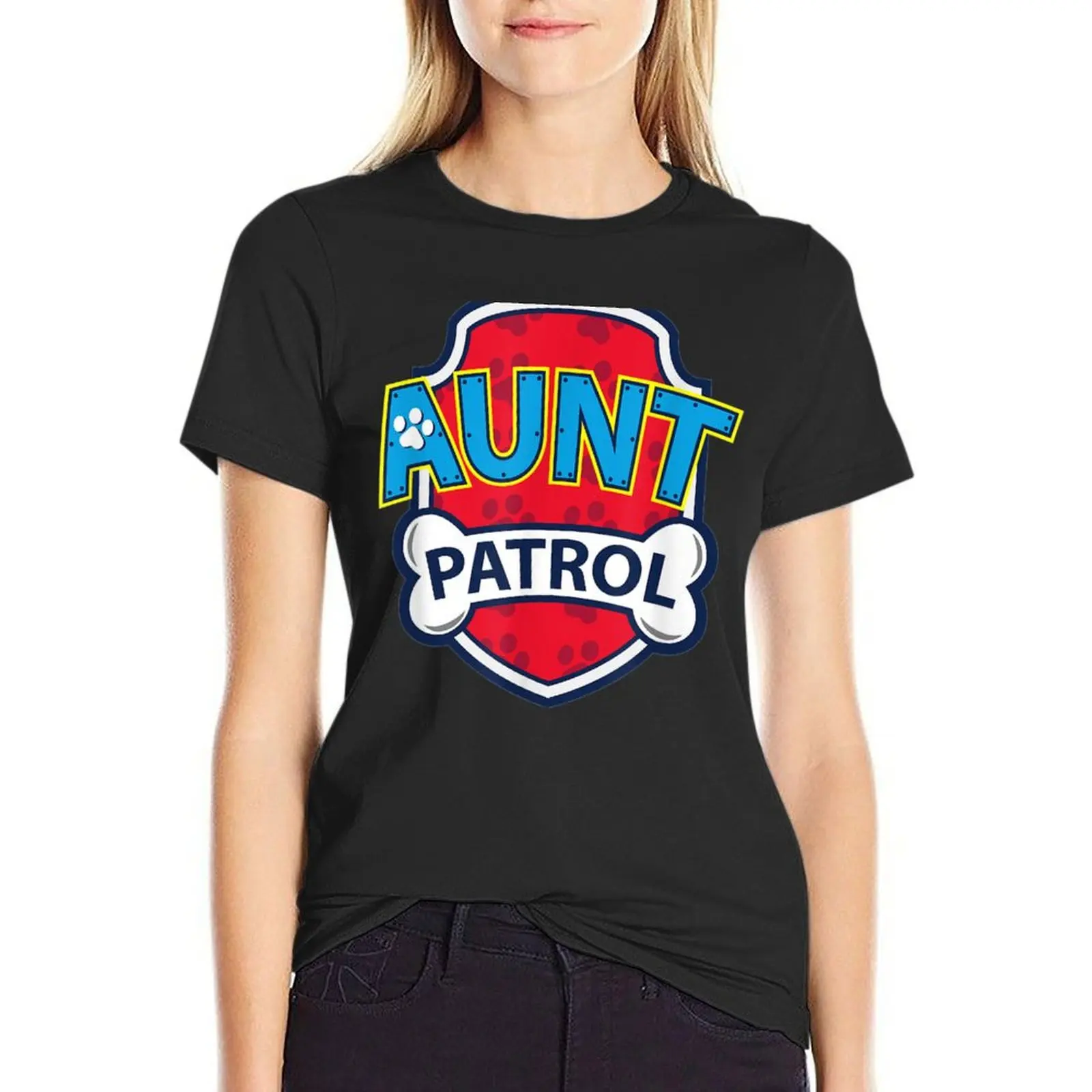 Funny Aunt Patrol Dog Aunt Tee T-Shirt cute tops female vintage lady clothes cute t-shirts for Women