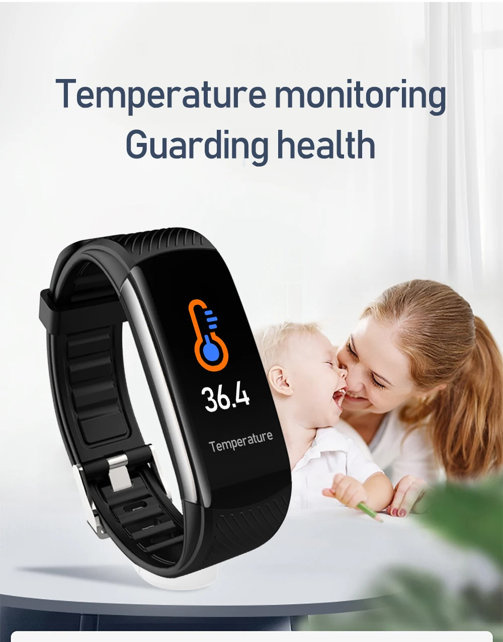 

C6T Body Temperature Bracelet Smartwatch Screen Blood Oxygen Fitness Traker Heart Rate Waterproof Health Smart Band Bracelet