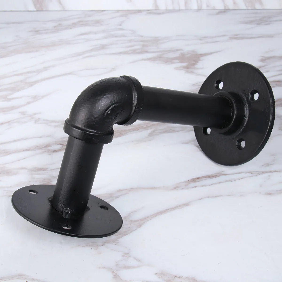 2Pcs Thickened Iron Pipe Shelf Bracket Industrial Style Floating Shelf Support Bracket for Home Office Garden Bookshelf Table