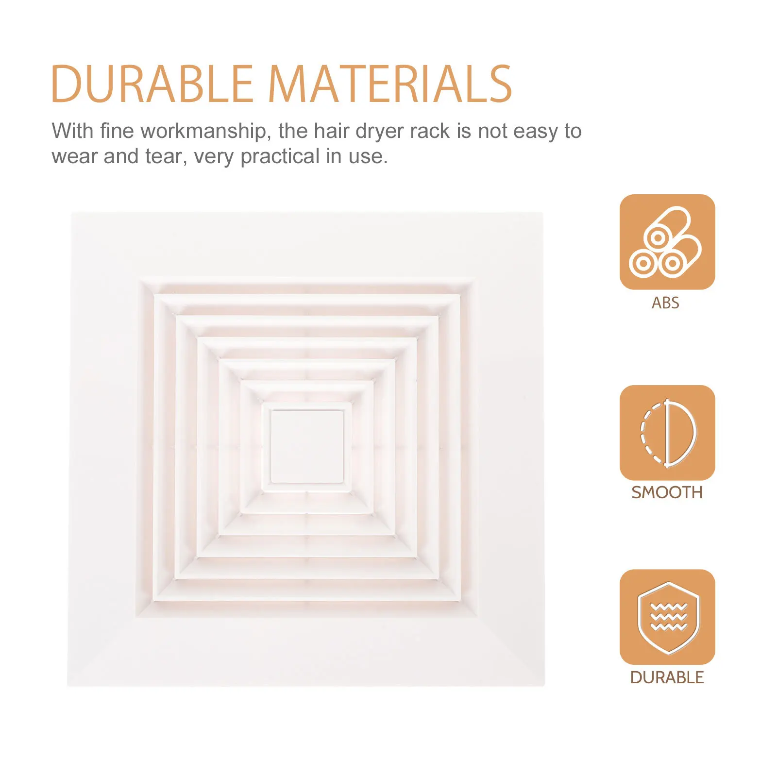 Ceiling Register Durable Plastic Square Ceiling Vent Cover Easy Clean Exhaust Vent Cover for Air Conditioning Kitchen Fan Vents