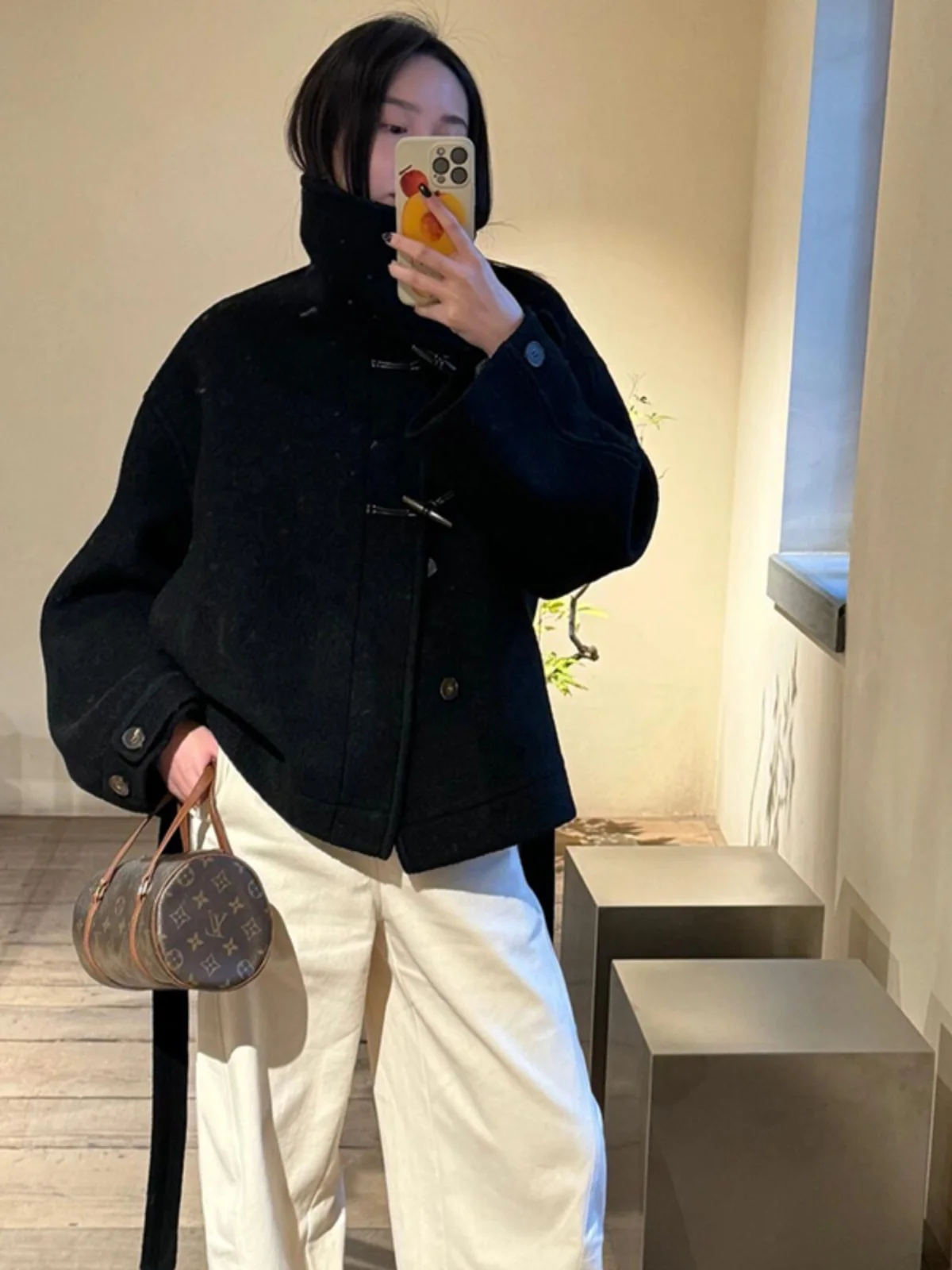 Unico Super Sli Winter Bla Cappotto di lana da donna Thiened ort Sle Versione coreana Pendolarismo Sle Fibra di poliestere