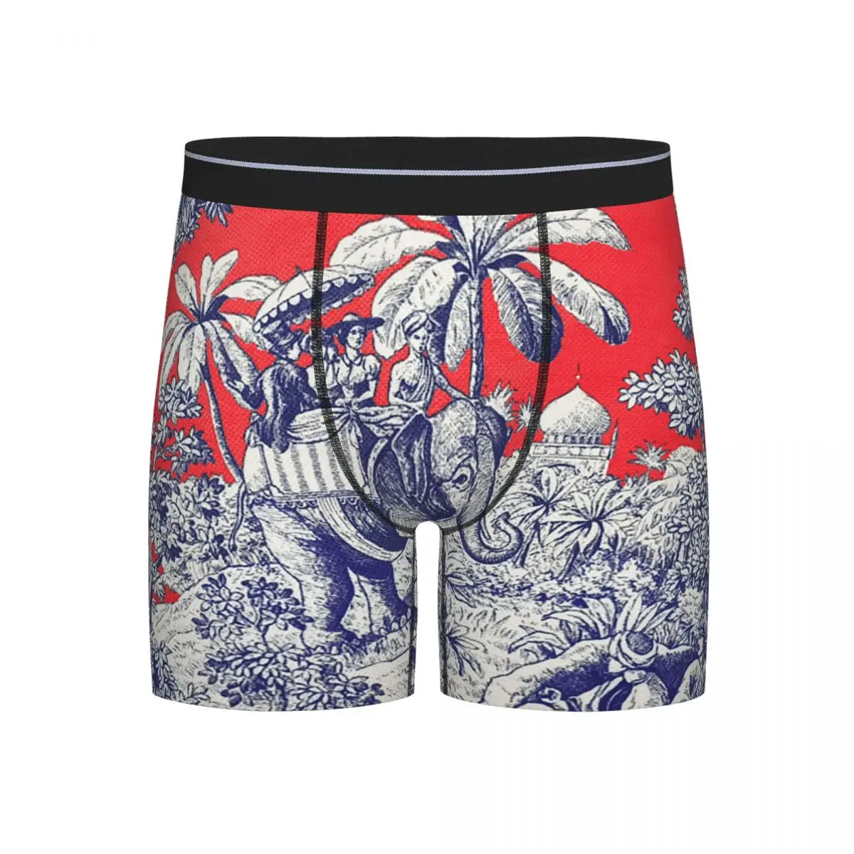 

Long Boxer Underpants Shorts Toile De Jouy Print 2 Panties Men Ventilate Underwear for Homme Man Boyfriend Gifts