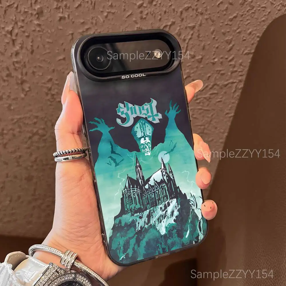 Ghost Heavy Metal Band Phone Case For iPhone 17,16,15,14,13,12,X,8,Pro,Max,Plus,E,SE4,Air,Mini Black IMD Matte