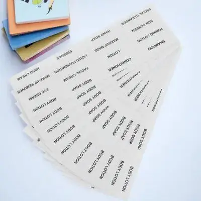 Etichette per la cura della pelle da 10 pezzi Adesivi in PVC impermeabili per bottiglie di cosmetici Dispenser di sapone Organizzazione Classificazione autoadesiva