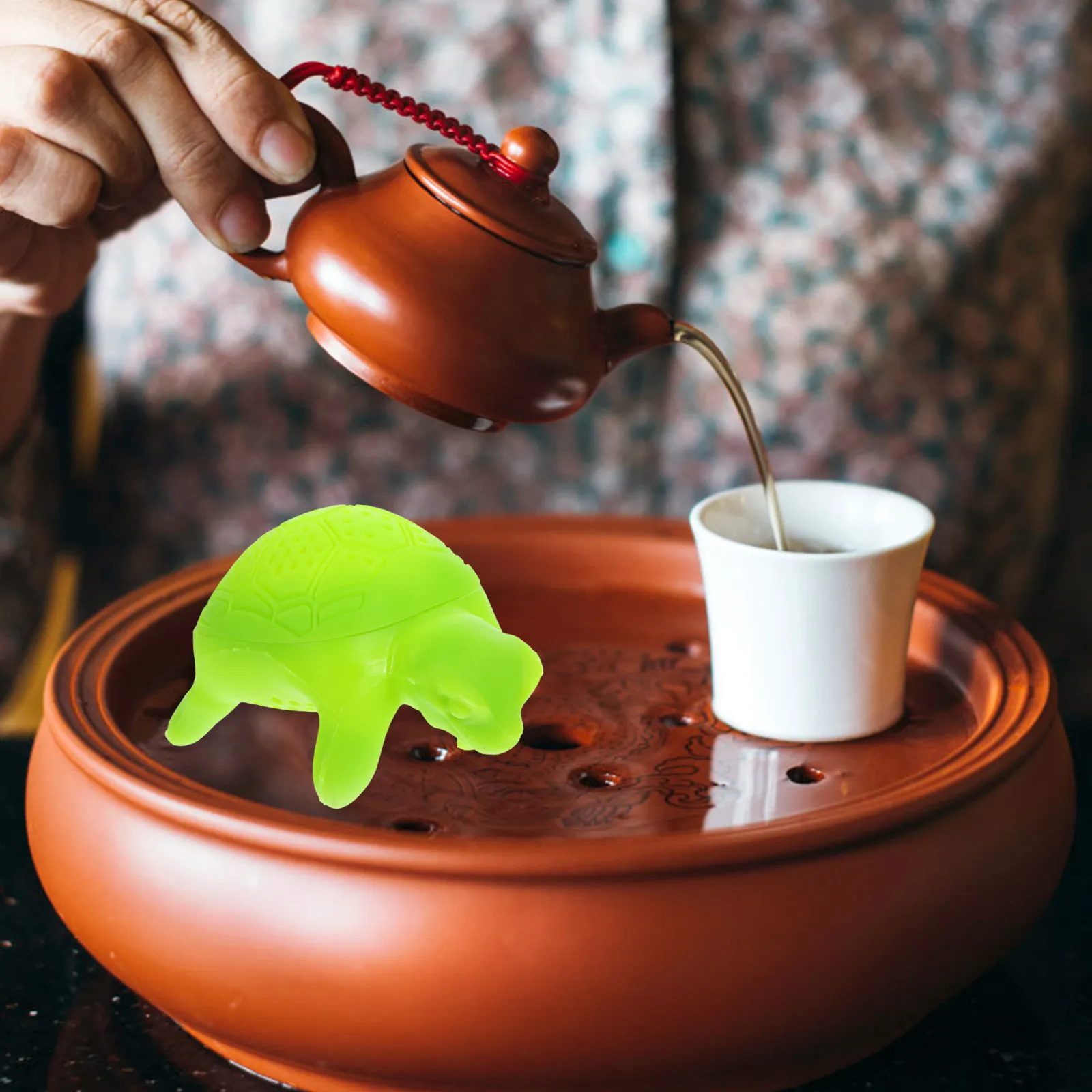 Silicone Turtle Tea Infuser Green Funny Animal Loose Leaf Tea Filter Strainer Food Grade Silicone Kitchen Tools Gift