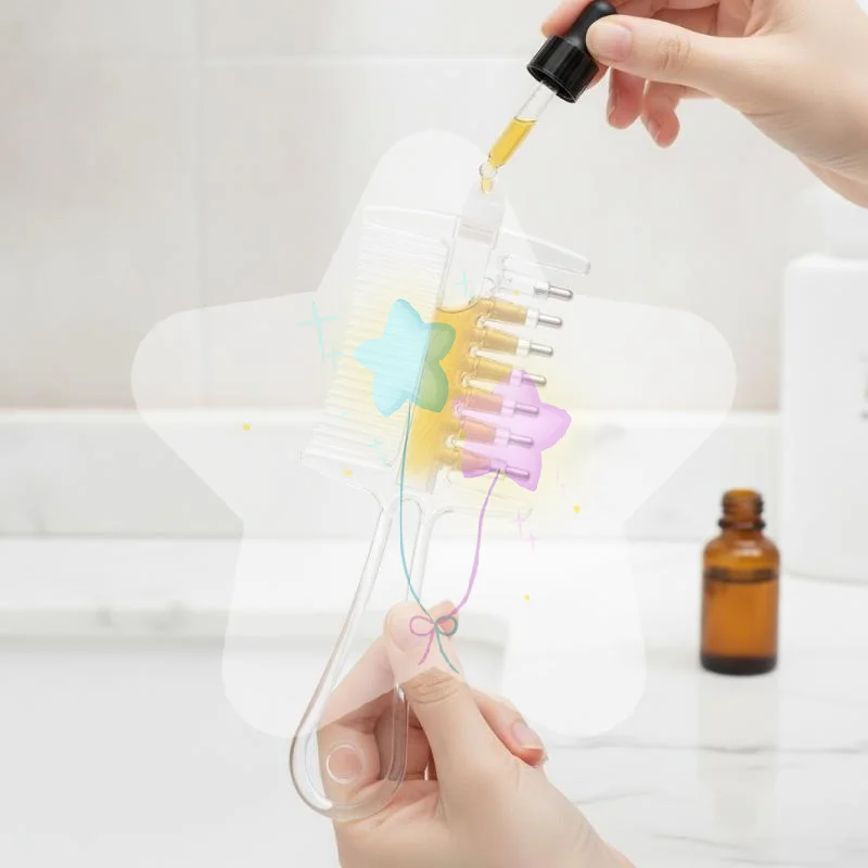 2 In 1 Scalp Applicator Massage Comb Rolling Tips Hair Growth Serum Oil Applicator for Home Salon Hair Care