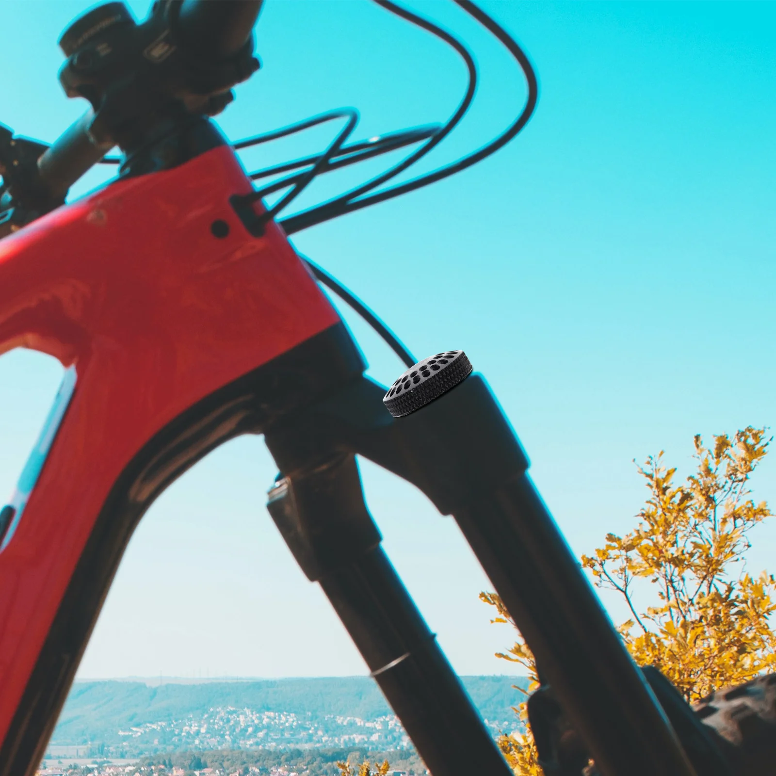 

Convenient Bike Fork Cover Professional Aluminum Alloy Lid Exquisite Detail High Density Cycling Relaxing Tool Free Installation