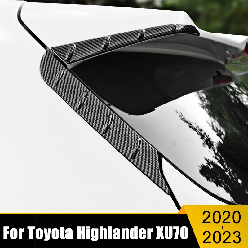 

ABS Car Rear Roof Trunk Spoiler Wing Tail Air Deflector Sequins Trim Stickers For Toyota Highlander XU70 Kluger 2020-2022 2023