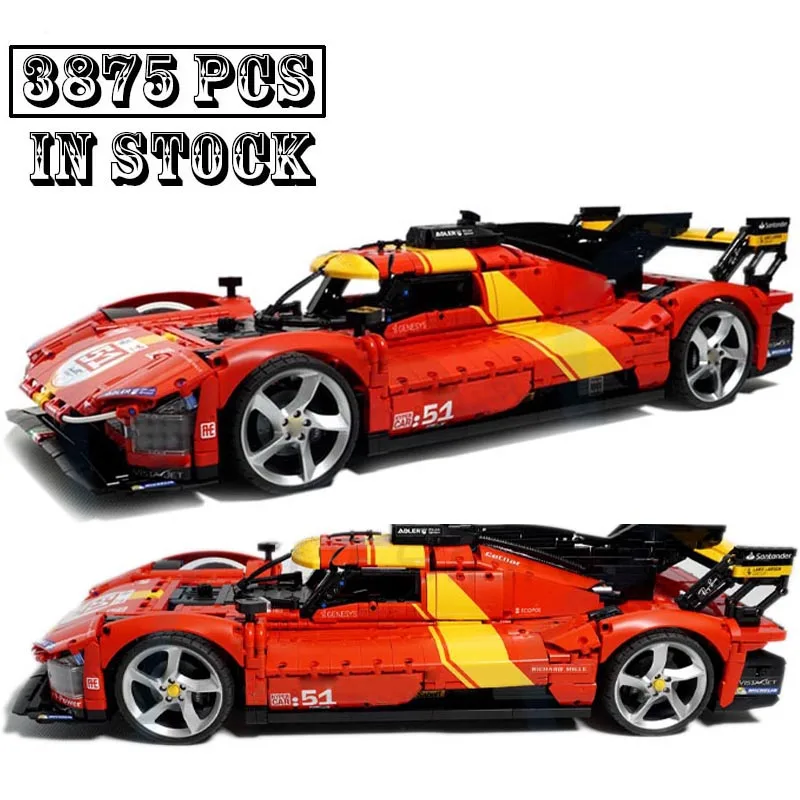 New MOC-152808 Hypercar 499P 1:8 Scale Le Mans Supercar Model Technical Building Block Educational Toys for Boys Birthday Gifts