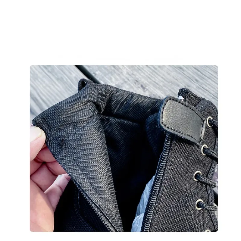 Zipper Men Canvas Boots High Top Casual Shoes Platform Jungle Men Shoes Outdoor Hiking Casual Boots for Man 2023 Canvas Sneakers