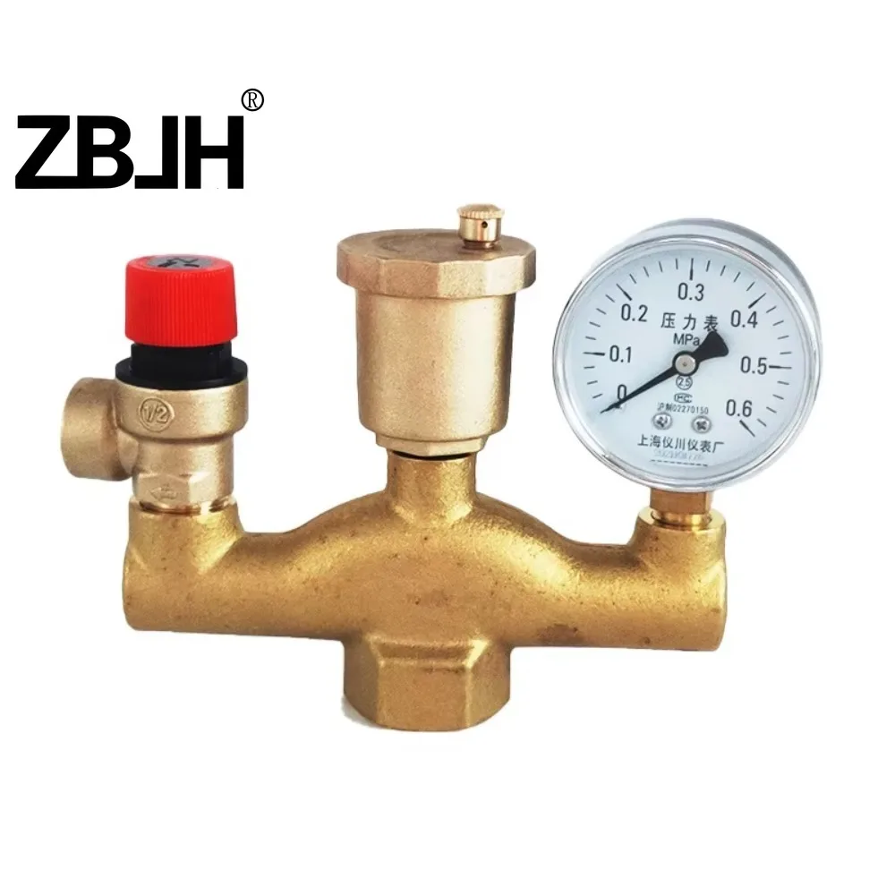 DN25 1” inch 3 Bar Brass Boiler Safety Valve Pressure Relief Boiler Automatic Exhaust valve pressure reducing valve With Gauge