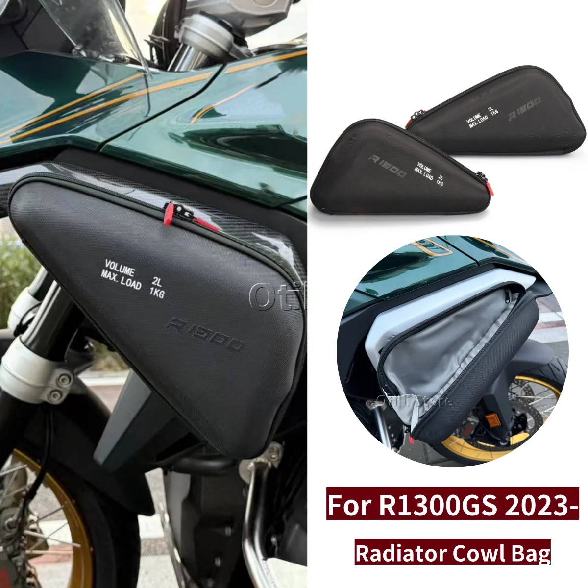 

For BMW R1300GS R 1300GS R 1300 GS Motorcycle 2L Radiator Cowl Bag Side Fairing Tool Storage Bags Kit 2023 2024 2025 Accessories