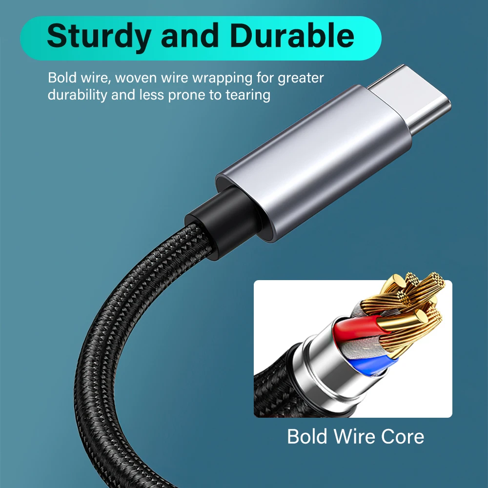 USB نوع C إلى 3.5 مللي متر جاك TRRS/TRS كابل مساعد آيفون 16 سامسونج شاومي mi موصل سماعة 3/4 القطب سلك الصوت 0.2 متر-3 متر Hifi