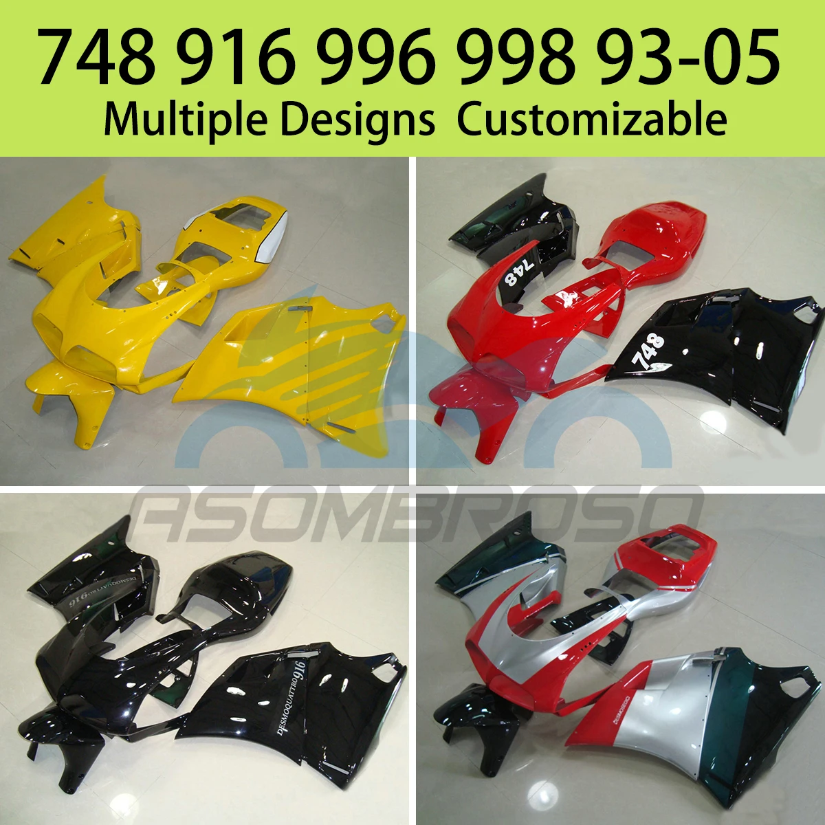 For Ducati 748 916 996 998 1993-1998 1999-2005 Racing Motorcycle Fairings 93 94 95 96 97 98 99 00 01 02 03 04 05 ABS Fairing Kit