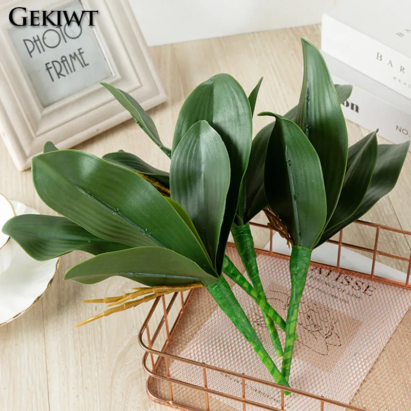 Simulation Plants Phalaenopsis Leaf Decorative Flowers Auxiliary Material Orchid Leaves Micro Landscape Flower Pot Decoration