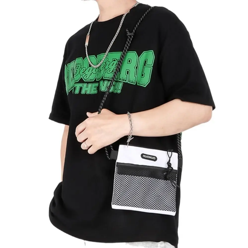 

Letter Oxford Small Message Bag Large Capacity Crossbody Bag Mesh Shoulder Bag Ins Style Coin Purse Simple Phone Bag Travel