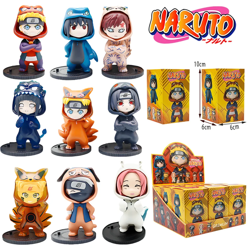 

Набор из 1-9 фигурок Наруто в закрытой упаковке: аниме-модели, украшения, фигурки Учихи Саске и Сакуры, игрушки для косплея, декорации, подарки