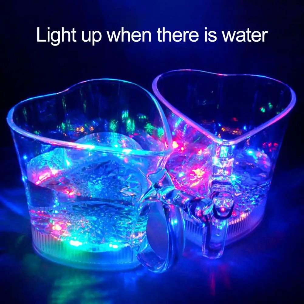 

260 ML 9cm Glowing Cup Transparent Acrylic Mug Luminous Heart-shaped Cup Flashing Beer Drinking Cup For Bar Night Club Parties