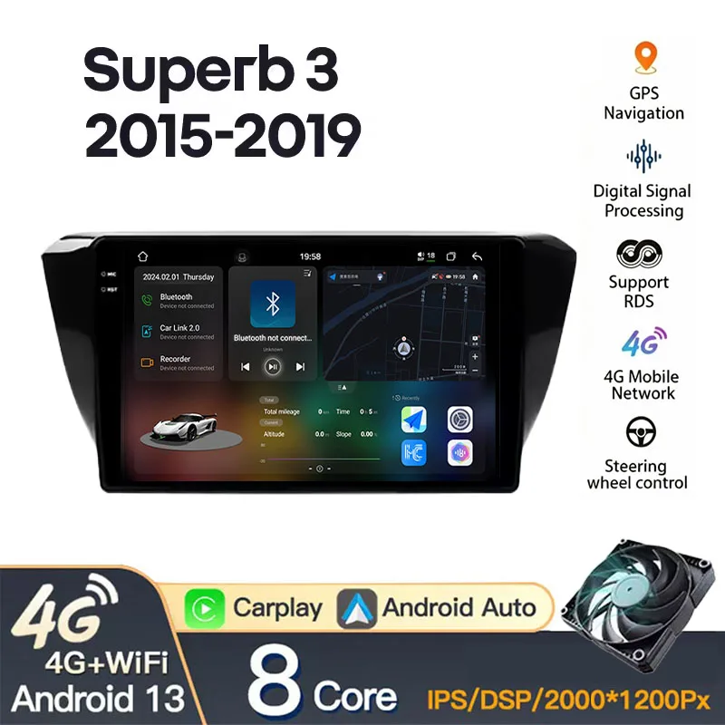 FYT-7870 For Skoda Superb 3 2015 - 2019 CarPlay Android Auto 2DIN Car headunit Autoradio Car Radio Multimedia Stereo