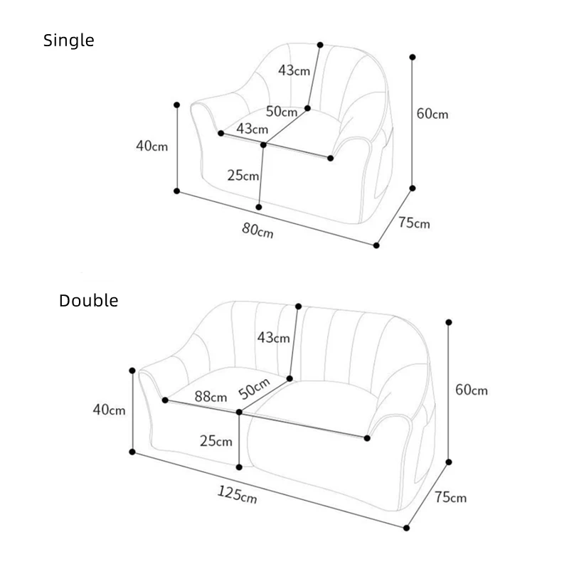 INS Giant Bean Bag Sofa Chair Cotton Balcony Linen Couch Recliner Floor Seat Tatami Bedroom Corner Comfy Small Lazy Sofa