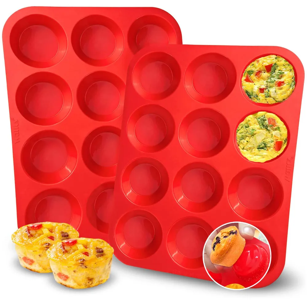 

1PC Silicone Baking Pan Pastry Mold Mini Muffin Cupcake Cups Cake Mould 12 Cups Nonstick Egg Muffin Tray Tin Kitchen Accessories