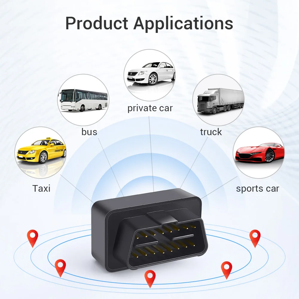 MiCODUS MV66 GPS Tracker Mini OBD II GPS Car Locator Anti-theft Geo-fence Global Tracking Free Tracking Web&APP