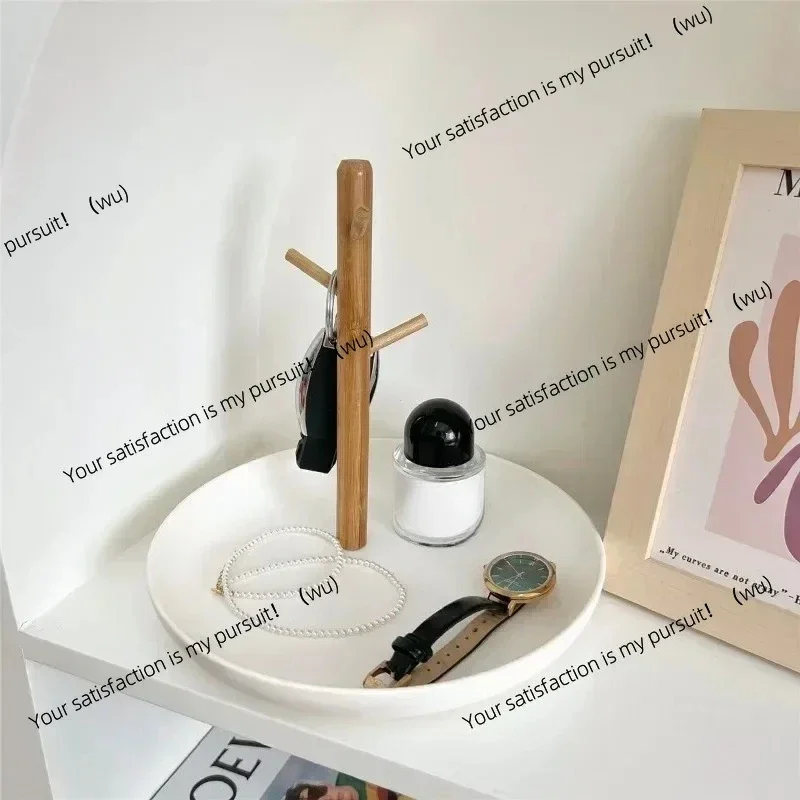 Nordic bamboo branch storage tray, living room desktop key hook, jewelry display stand