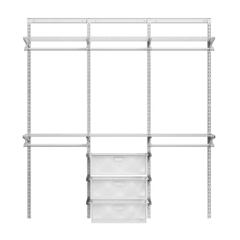 Metal Cloakroom Shelf Group Open Wall Mounted