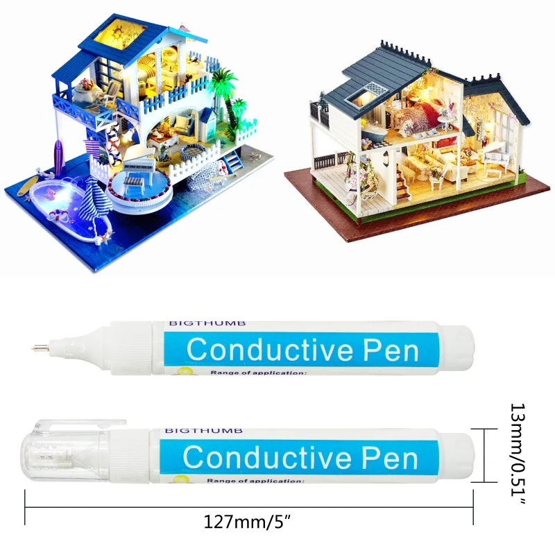 Zilveren Geleidende Pen Bronzen Geleidende Verf Pen Circuit Ontwerp Tool Voor Leraar Student Circuit Reparatie Accessoires