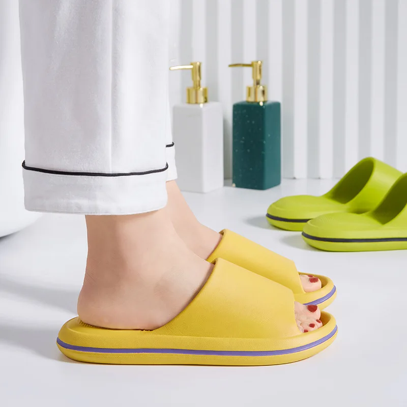 Comfortable Air Cushion EVA Slippers Women Summer 2026 Thick Bottom Soft Sole Cloud Slippers for Couple Plus Size Massage Shoes