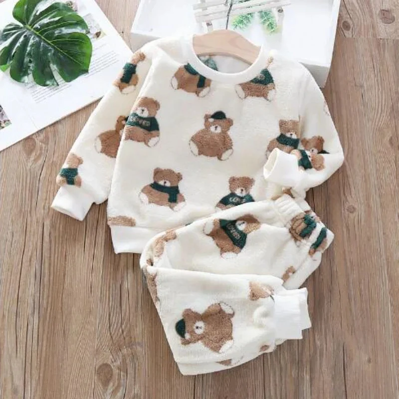 Clothing set Spring and Autumn Korean version 0-6 year old boys and girls casual cartoon printing home clothes Children Clothing